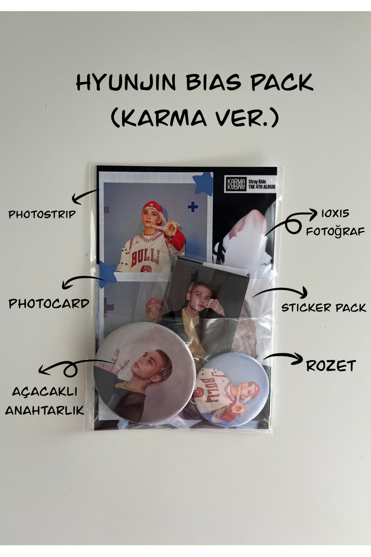 Hara Company Stray Kids Hyunjin Bias Pack ( Karma Versiyon ) KPOP