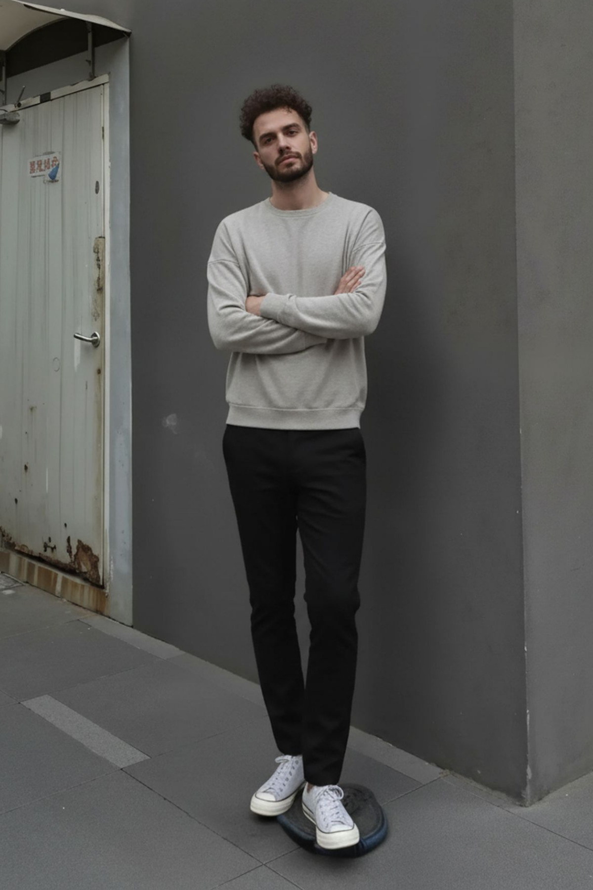 Erkek Krem Esnek Likrali Bilek Boy Kumaş Pantolon görsel 2
