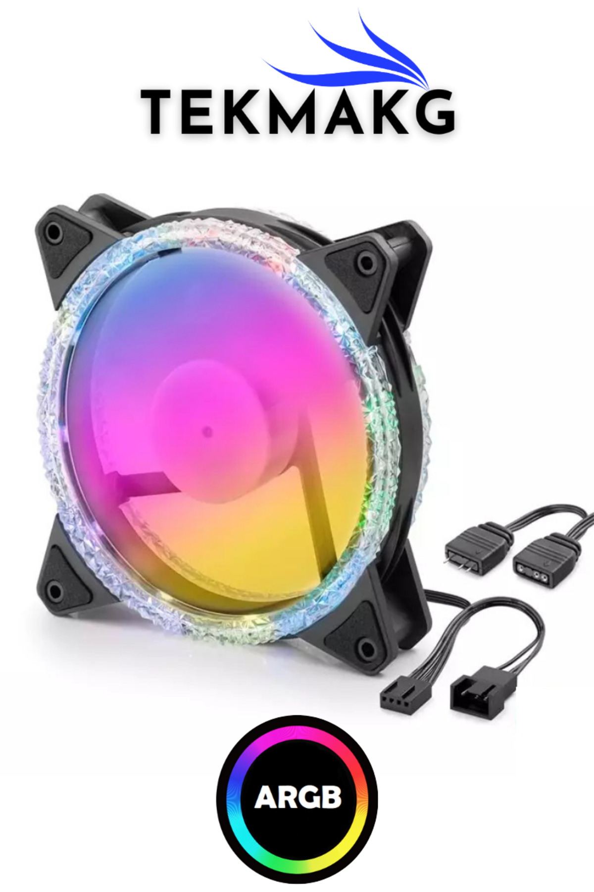 TEK2663 Kristal ARGB 120mm Kasa Fanı | Kristal Kanatlı Işık Efekti