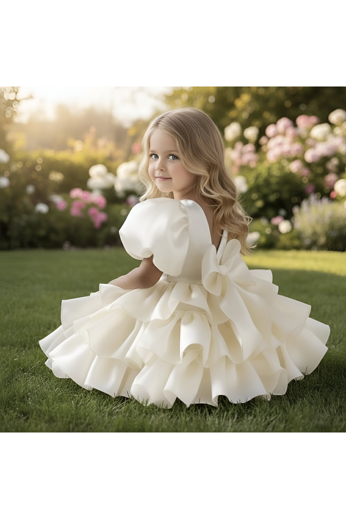 Asel Kids Kız Çocuk Pamuk Astarlı Mini Saten Elbise