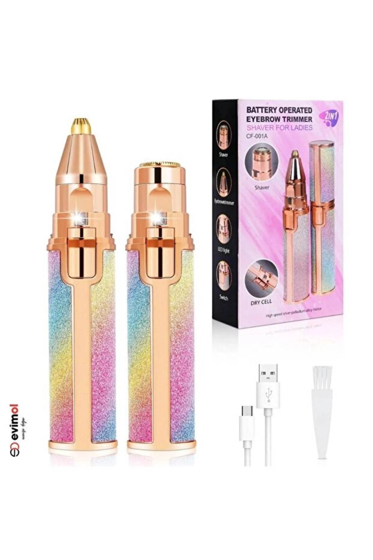 ماشین اصلاح ابرو و صورت قابل شارژ، STRMN-58948JD — STMKELKRT3162KJKJR57 با سری استیل ضد زنگ برای اصلاحی بدون درد — تصویر 3 از 6