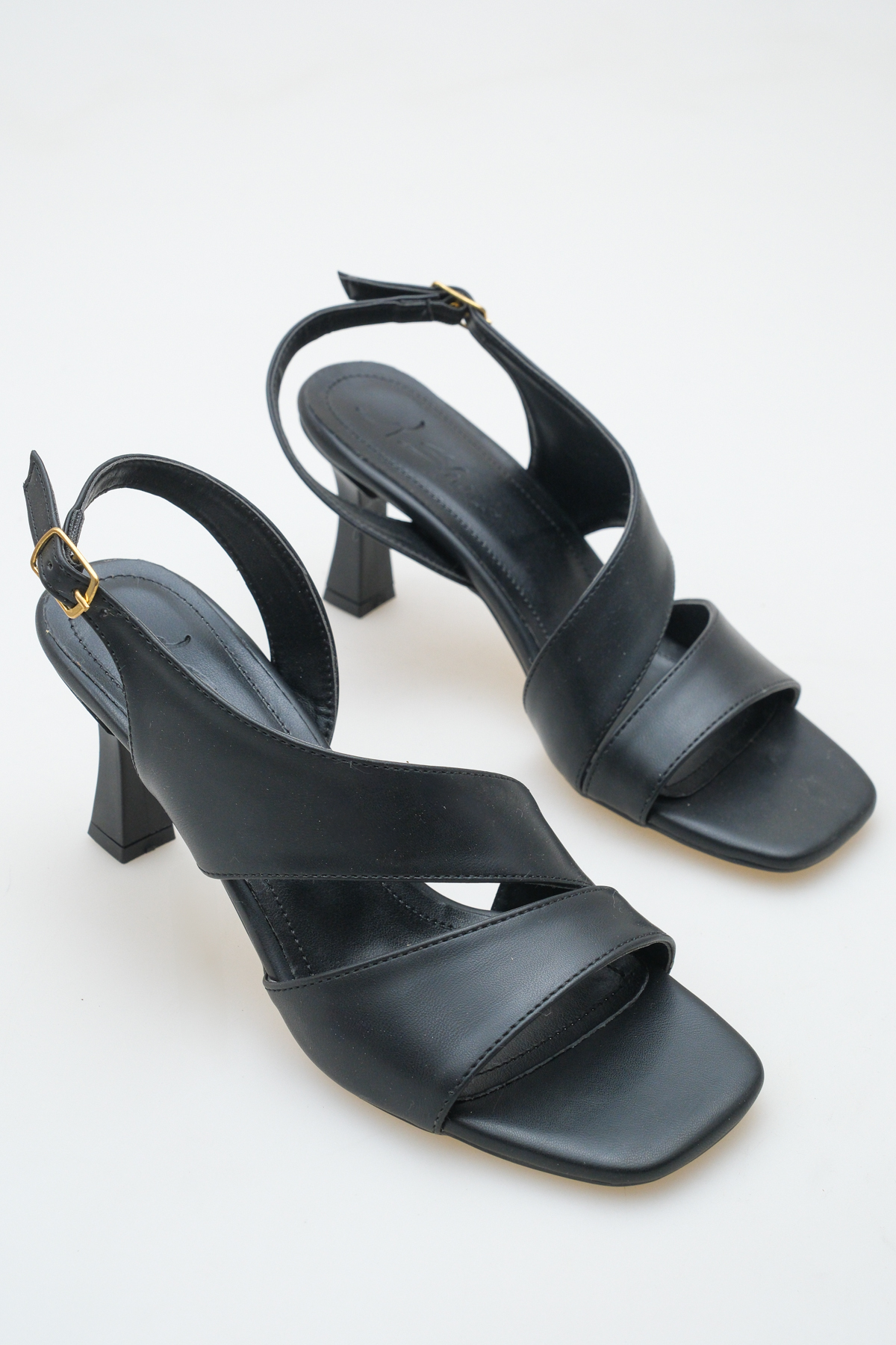 wemodaa  Kadın Kahverengi Sandalet Platform Topuklu Düz Bantlı Ayakkabı - Görsel 3