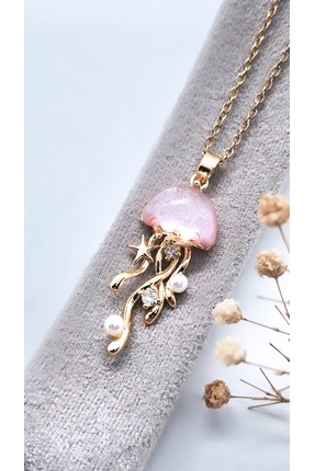 Serenity Opal Zirkon Taşlı Deniz Anası Figür Çelik Kolye