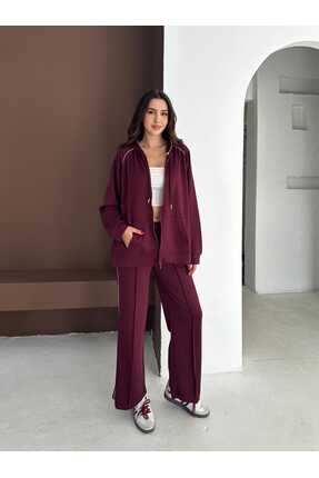 PENTHİLUS Kadın Şık Fermuarlı Kapüşonlu Eşofman Takımı
