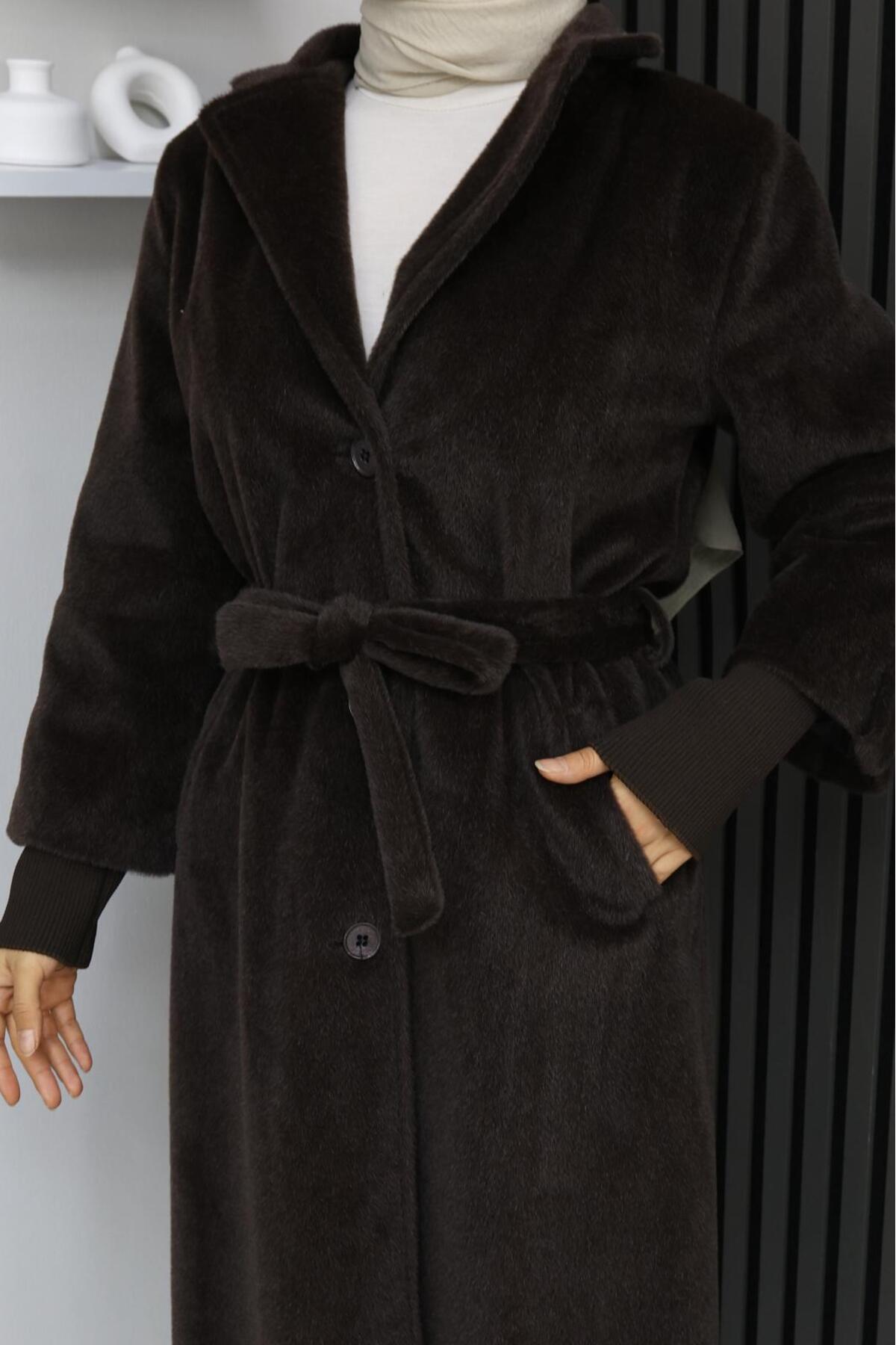 GÖZDE GİYİM  FOX KUMAŞ 115 CM. BOY ERKEK YAKA KOL AĞZI TRİKOLU KABAN - Görsel 3