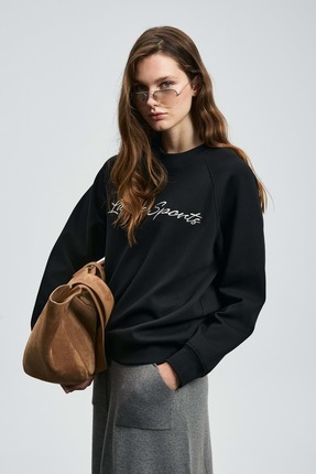 Lufian 122030018 Ander Kadın Örme Kadın Sweatshirt SİYAH