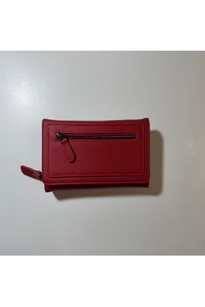 vitvitgift Hakiki Deri Kadın Cüzdan Büyük Boy Kırmızı