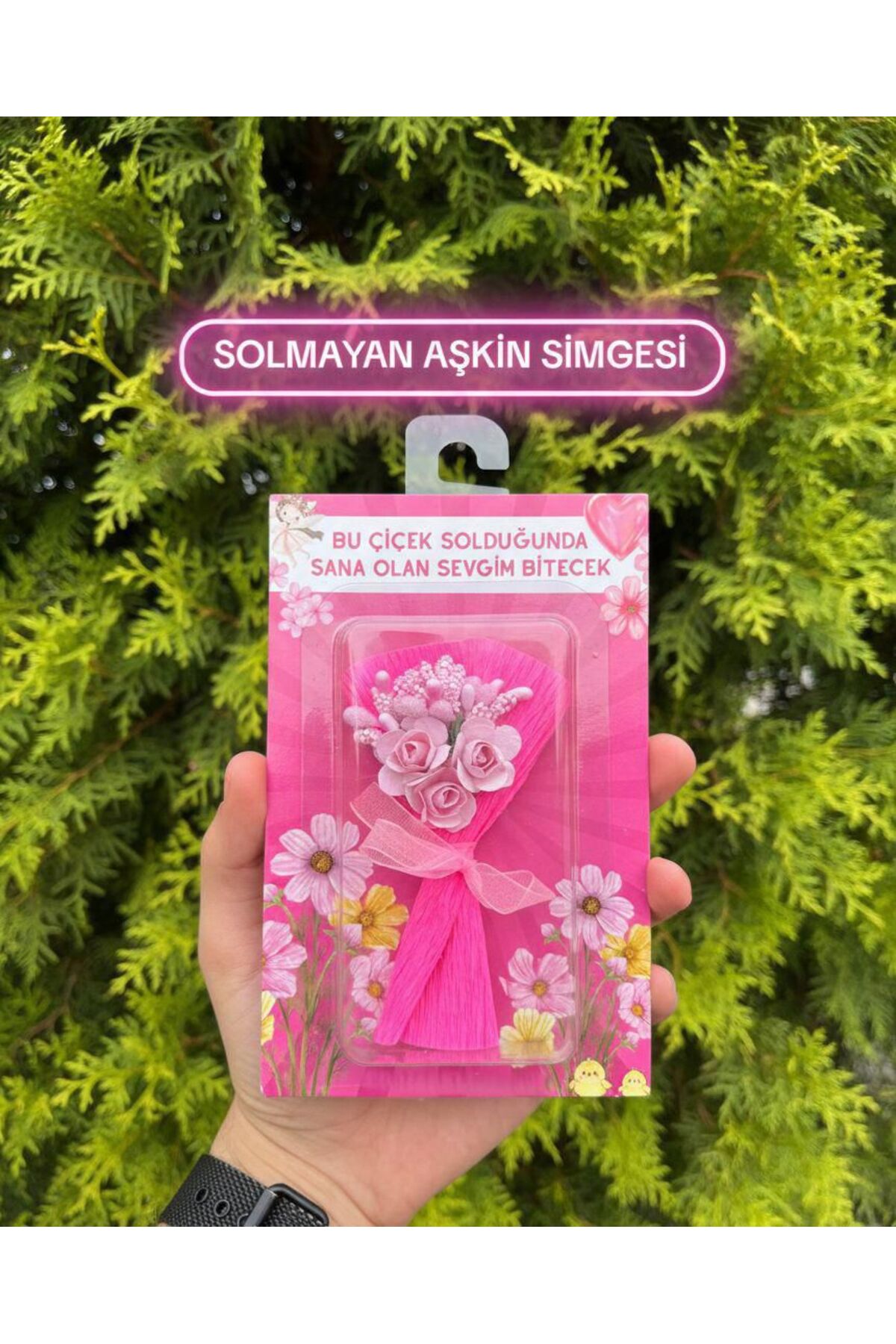 Love Flowers Tasarım Mini Buket Çiçek Aynalı HEDİYE