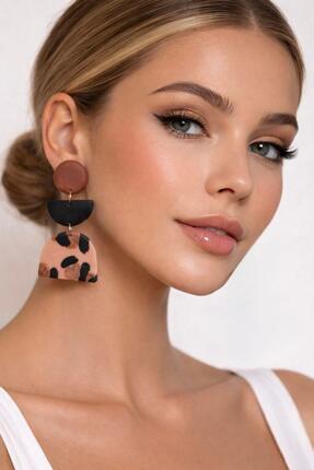 EPAksesuar ÖZEL TASARIM LEOPAR DESENLİ EL YAPIMI SALLANTILI KÜPE