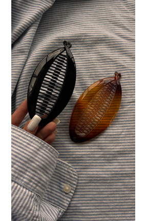 YOYYO 2'li Avantajlı Paket Muz Toka Seti - Klasik Siyah ve Şeffaf Amber Kahve