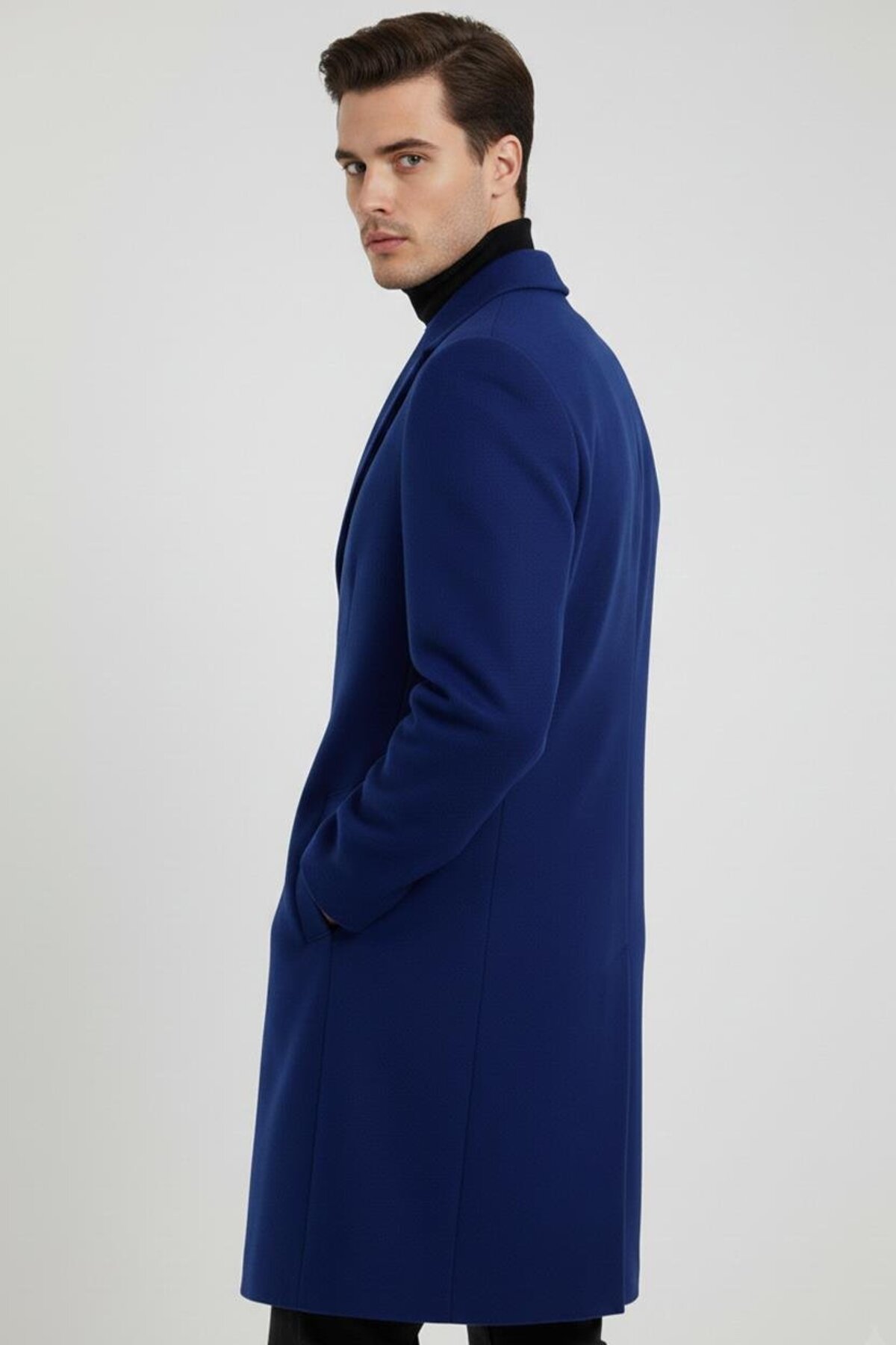 Uki  Koyu Mavi Mono Yaka Kaban - Görsel 3