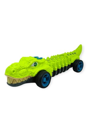 Vardem Timsah Araba - Otomatik Hareketli Sesli Işıklı 32 cm - Açık Yeşil Timsah