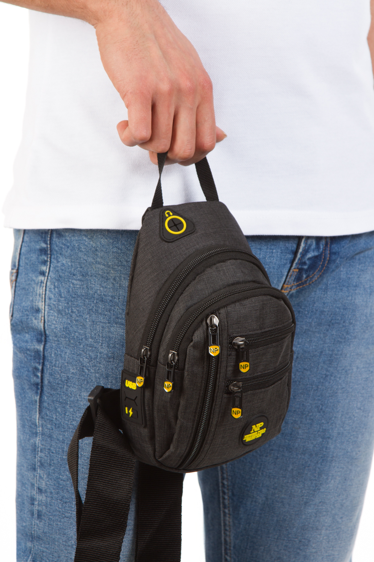 Newish Polo Unisex Su Geçirmez Kulaklık Usb Çıkışlı Çapraz Askılı Çanta Bel Omuz Ve Göğüs Çanta Günlük Bodybag görsel 8