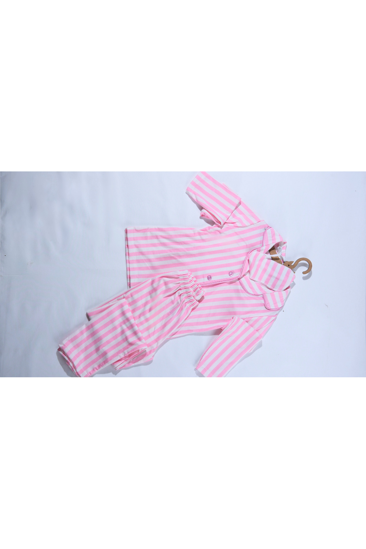 Dimoi Kids Uzun Kollu Çizgili VS Kız Çocuk Pijama Takımı fotoğrafı 2 (önizleme)