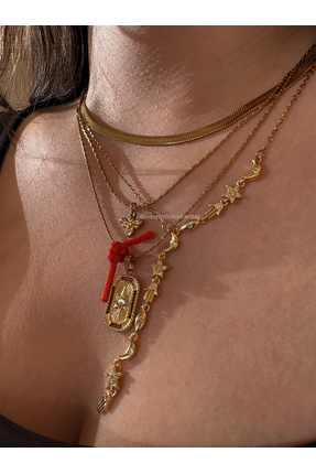 Glossy by Burcu Karataş Çelik Hamsa Ay Yıldız Manifest Kolye(Diğer Kolyeler D...