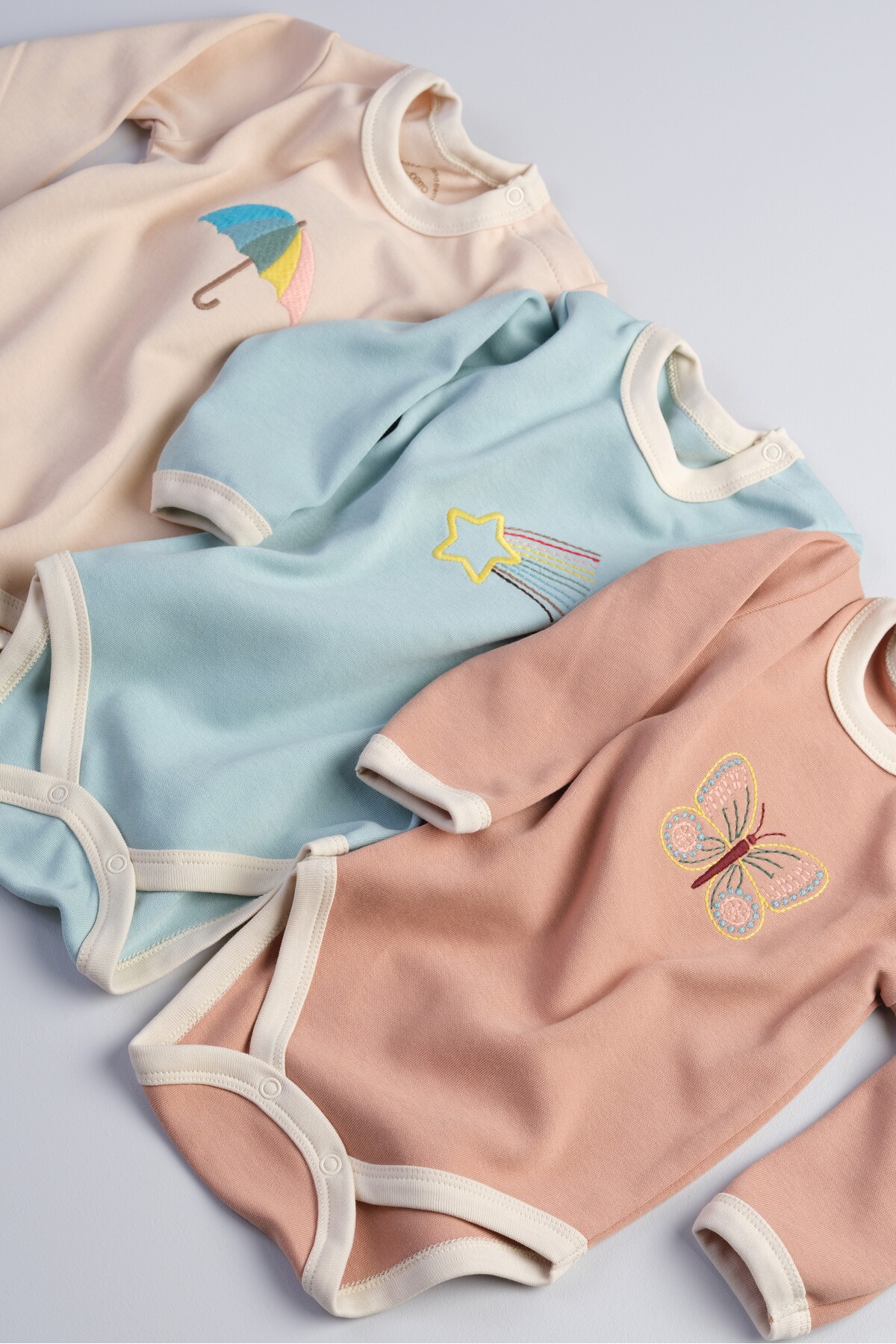 Bondberro 3'lü Set %100 Pamuk Nakışlı Bebek Ve Çocuk Zıbın Body fotoğrafı 3 (önizleme)