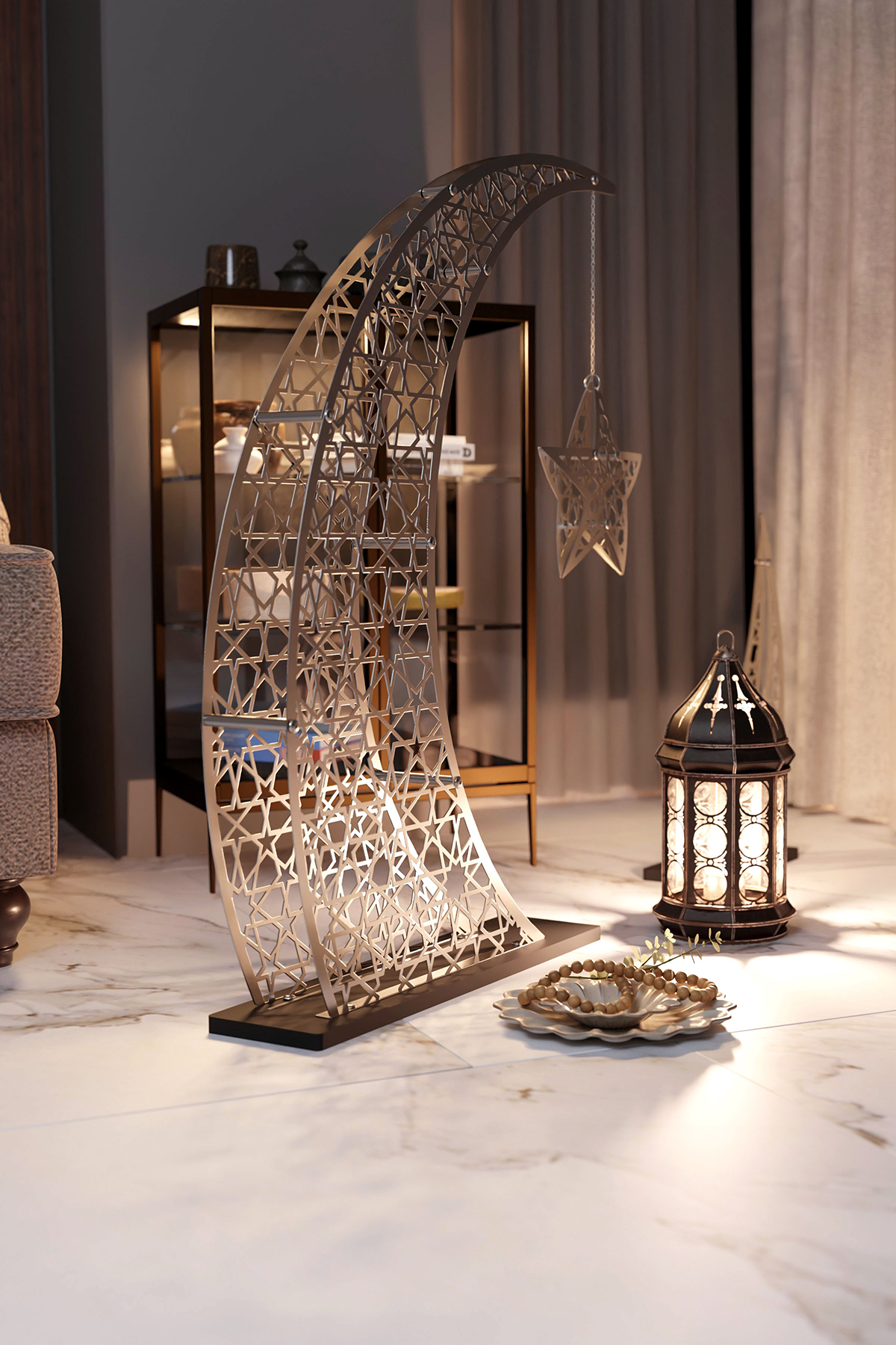 Doğan Ramadan Crescent and Star - Islamic Tableware Presentation Decoration