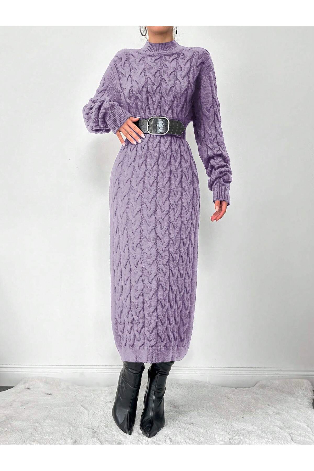 women knit detail knitwear dress