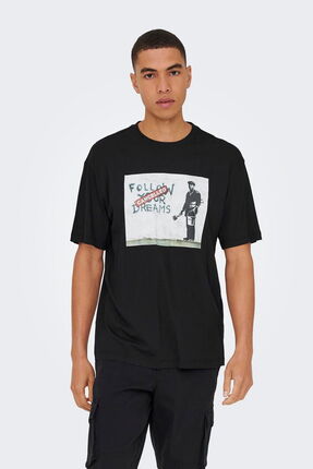Only & Sons Only Sons Banksy Lisansli Regular Fit Baskili Tisort Pamuklu Bisi...