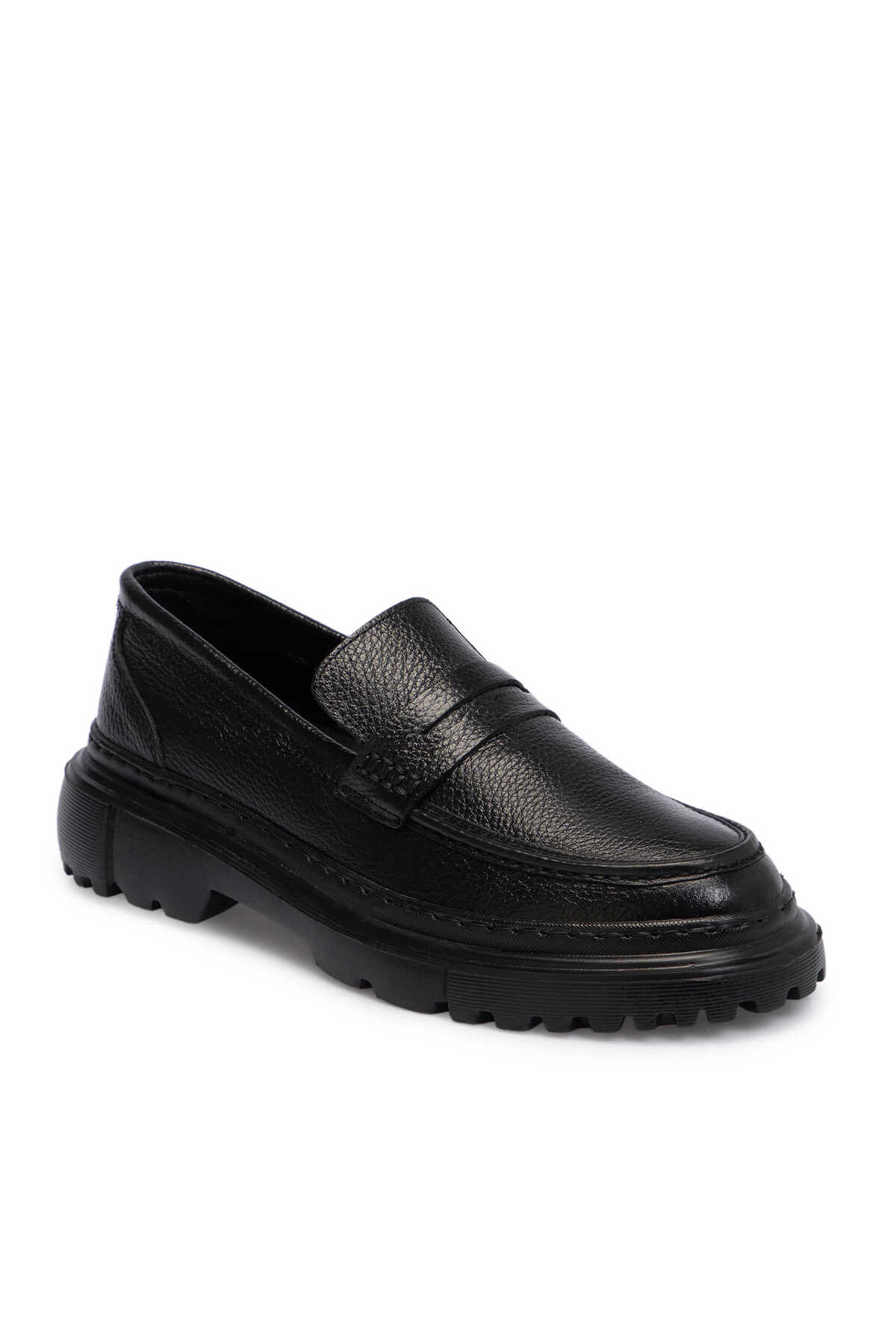 Tergan Siyah Hakiki Deri Erkek Loafer - E25S1AY57673-A41 görsel 2