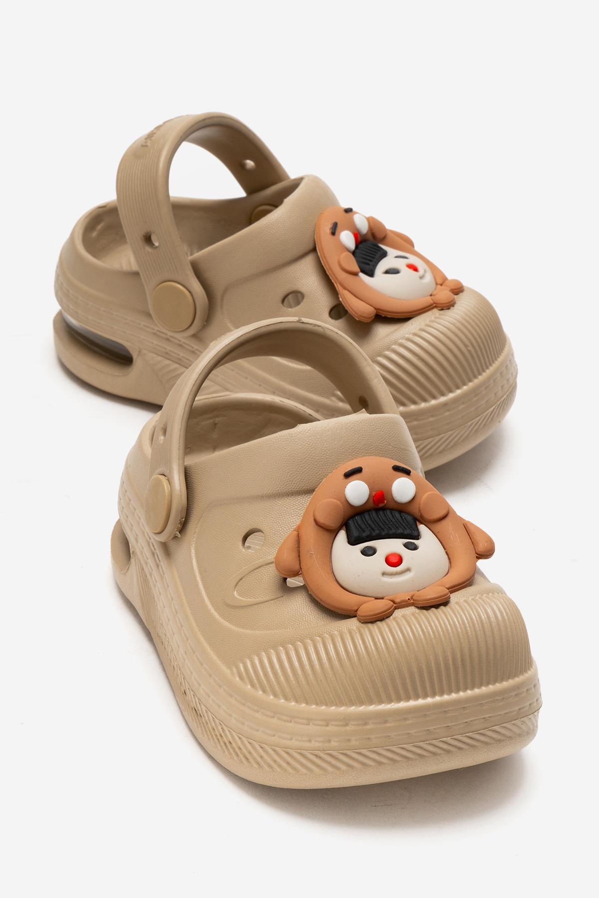 Children's Emoji Sabo Slippers with Light SAND