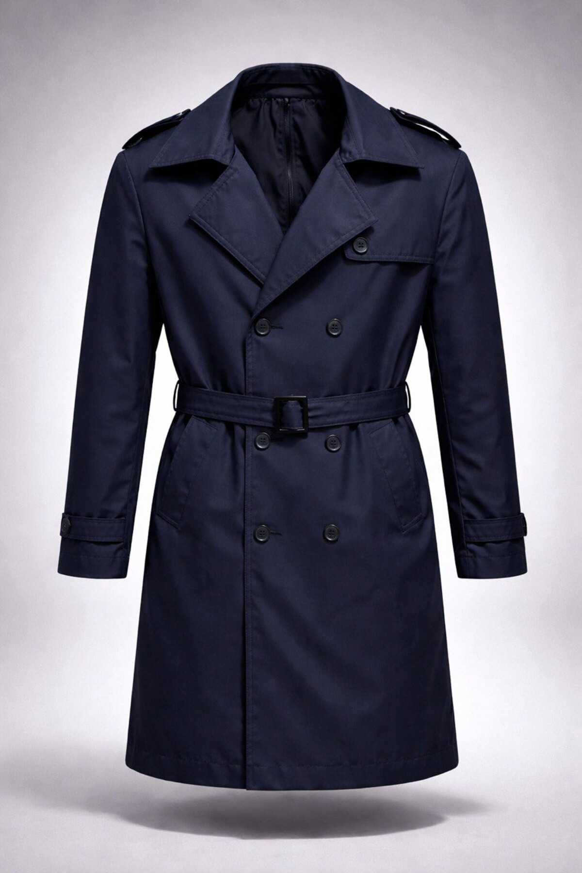 LUMAST  Slim Fit Su Geçirmez Kemerli Kruvaze Trençkot