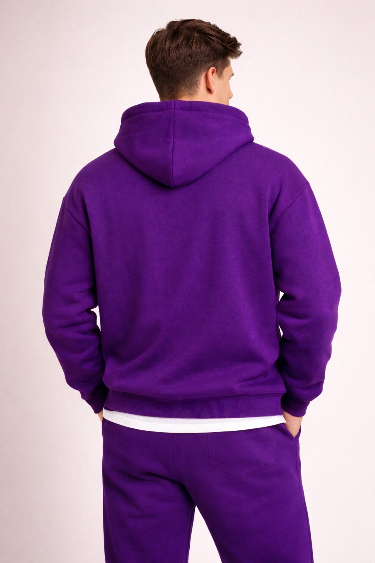 DEEPSENSE Erkek Oversize Kapişonlu Kışlık Sweatshirt Dik Yaka 3