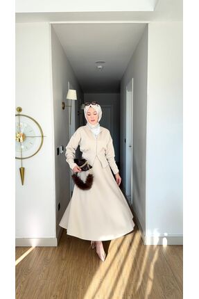 Venora Butik Scuba Kumaş Etekli Takım