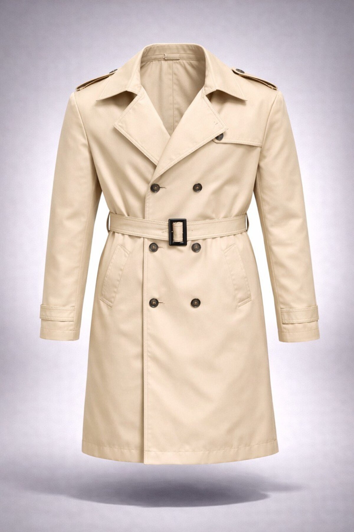 Slim Fit Waterproof Belted Wraparound Trench Coat