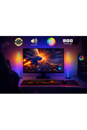 origa 2'Lİ 50 CM RGB STICK LED LAMBADER ,FULL RENK RGB AYDINLATMA SİSTEMİ KUM...