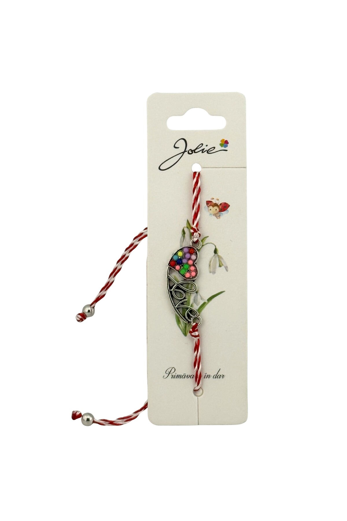 Flippy Гривна Martisor с бяло-червена метална висулка, многоцветна, цвят Jolie