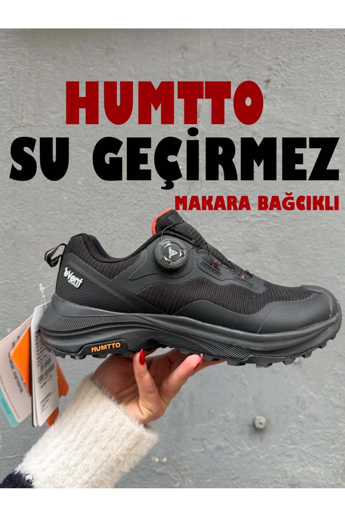 HUMTTO SU GEÇİRMEZ, MAKARA BAĞCIKLI ERKEK OUTDOOR AYAKKABI, COMFORT TABAN