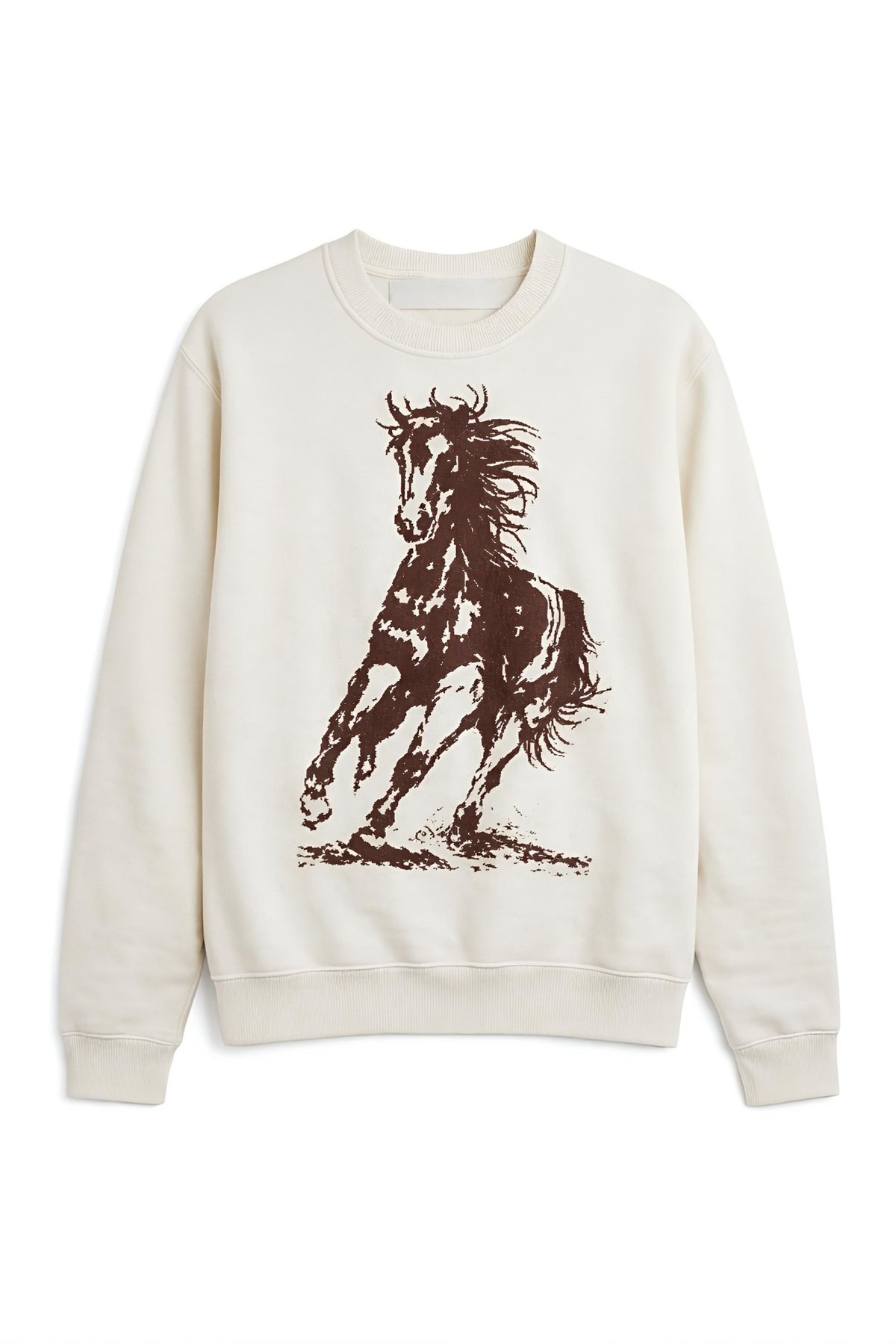 Jose Clothing Horse Baskılı Organik Pamuk Sweatshirt