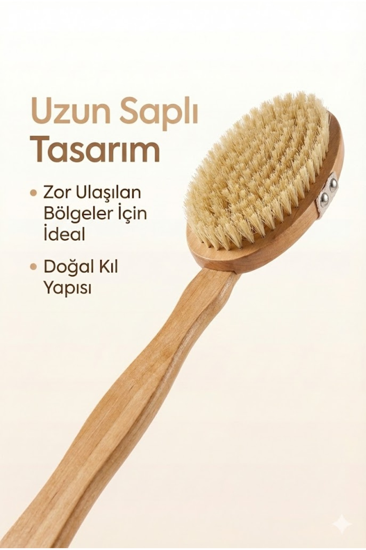 Saplı Doğal Vücut Fırçası – Sırt İçin Uzun Saplı, Kuru Fırçalama ve Masaj Etkili — MJGN-73 — تصویر 2 از 7