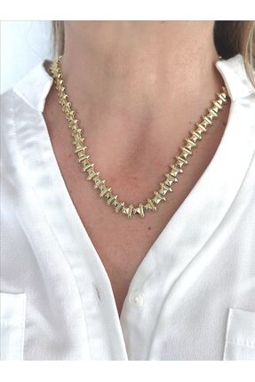QA Quella Accessories RODYUM OK TASARIM MARKA 14K GOLD KOLYE 42 cm