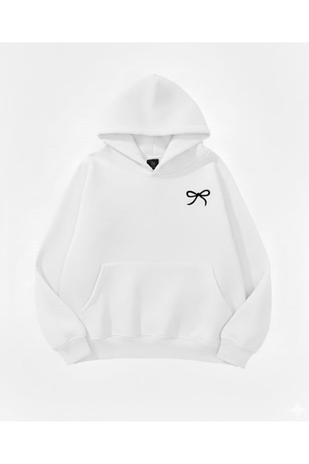 Unisex Erkek/Kadın Renkli KRDLKÇK Özel Baskılı Pamuklu Oversize Kapüşonlu Sweatshirt — سفید KRDLKÇK-KAPŞON-COHERENT-