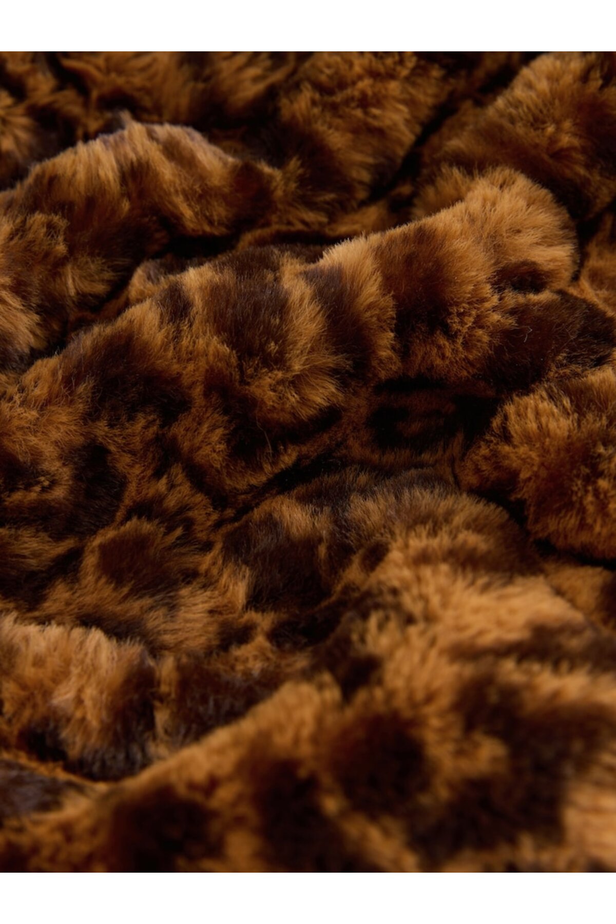 Next Baby Kahverengi Leopar Desenli Suni Kürk Fermuarlı Ceket / Mont fotoğrafı 5 (önizleme)