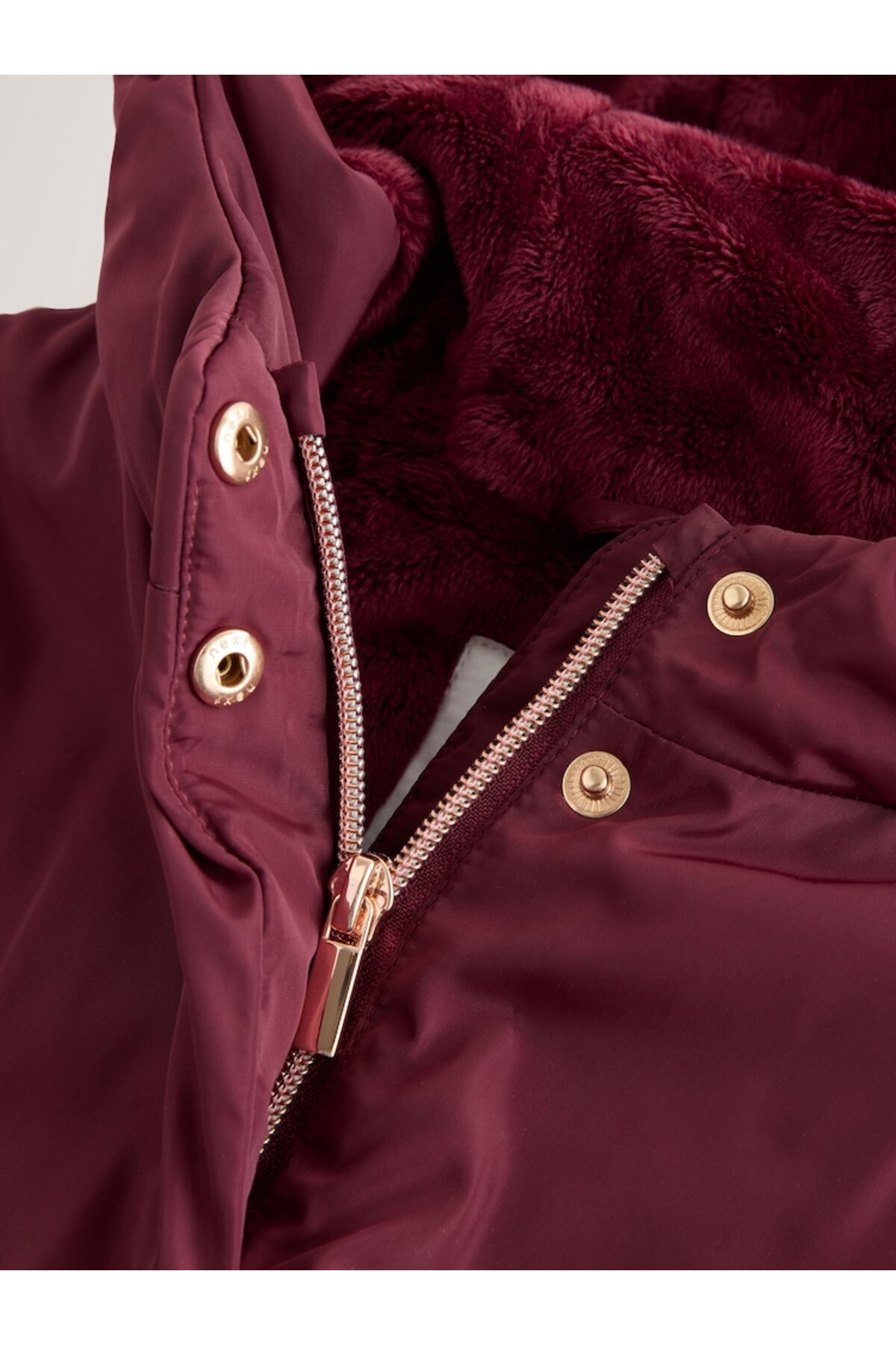 Next Baby Burgundy Red Waterproof Skirted Jacket with Bow Detail fotoğrafı 5 (önizleme)