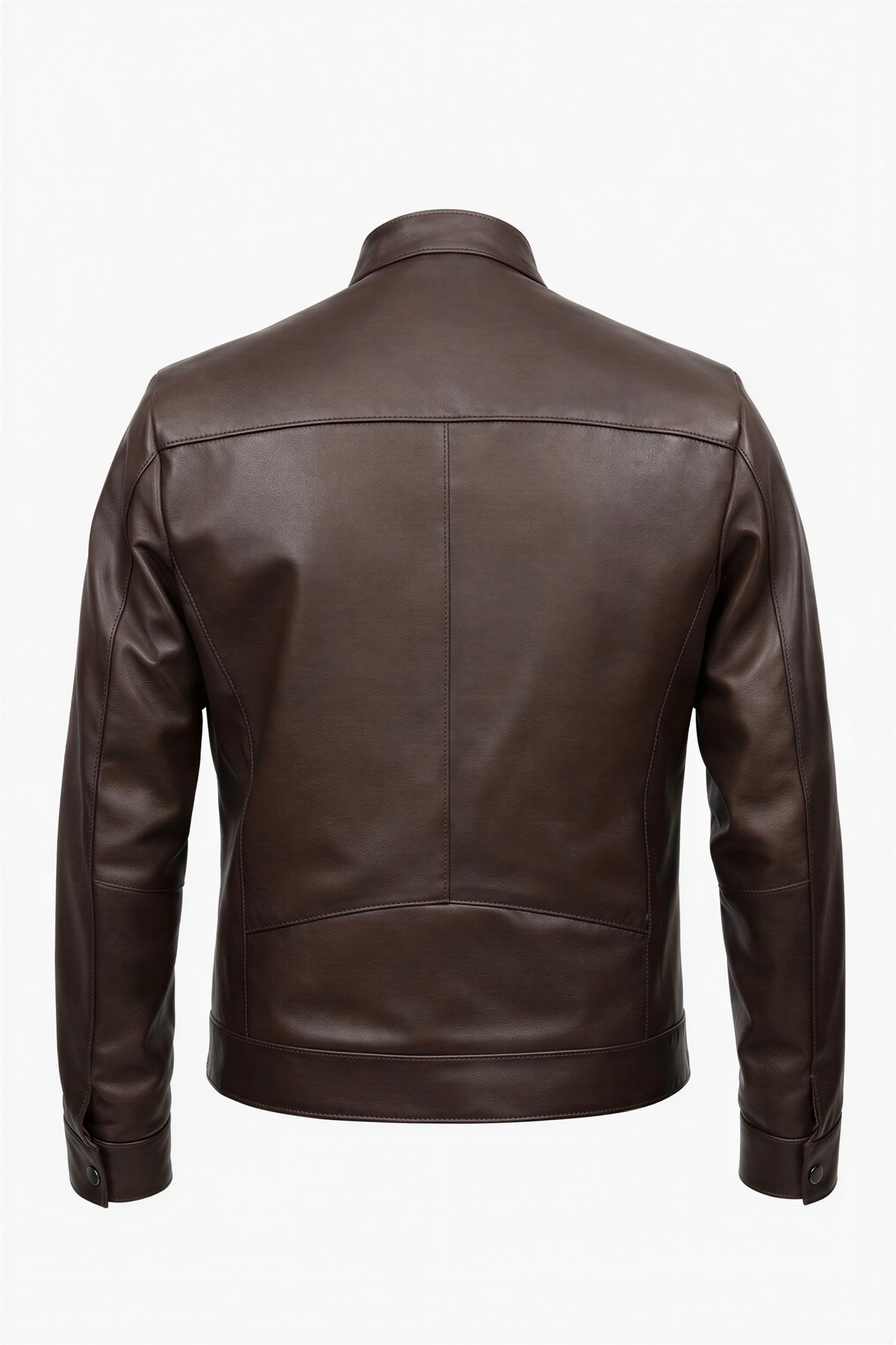 VELZANA  Erkek Kuzu Derisi Deri Ceket Kahverengi – Slim Fit, Fermuarlı, Kapitone Omuz Detay - Görsel 3