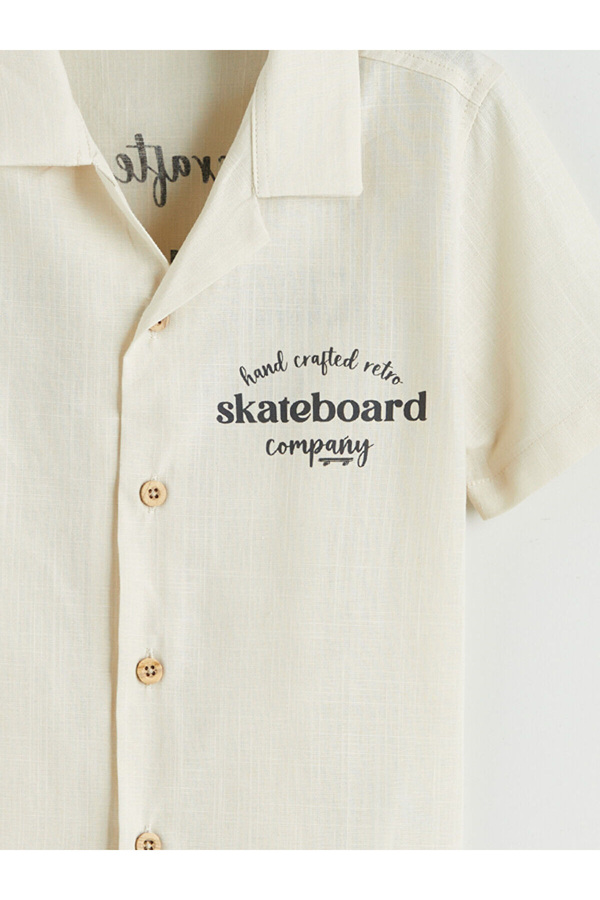 LC Waikiki Nevaa Collection Bej Resort Yaka Baskılı Erkek Çocuk Gömlek fotoğrafı 4 (önizleme)