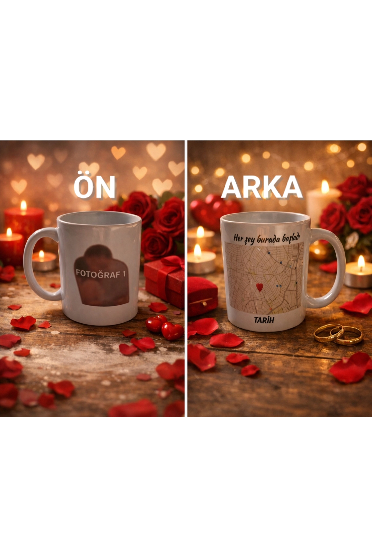 Personalized Picture and Location Printed Mug for Valentines, Valentine's Day Gift Mug