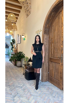 MY GRS BELİ PENCERE DEKOLTELİ KISA ELBİSE