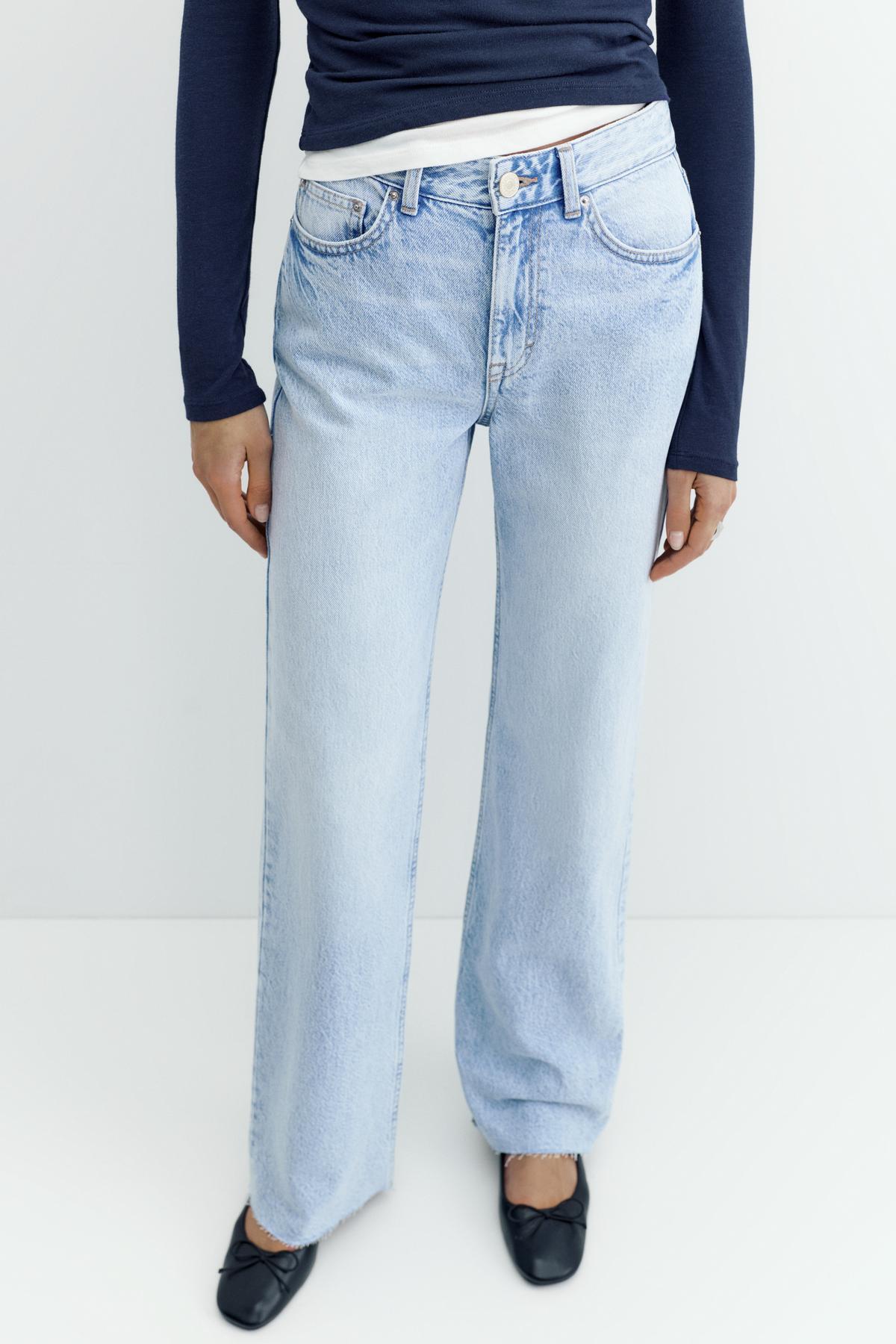 Pull & Bear Bol paça straight fit jean görsel 4