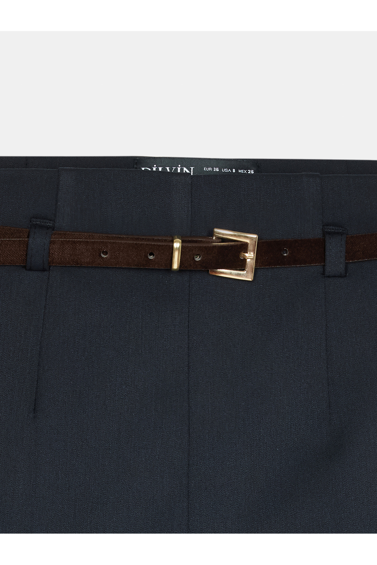 Dilvin 72254 Kemerli Culotte Pantolon-K.Lacivert görsel 7