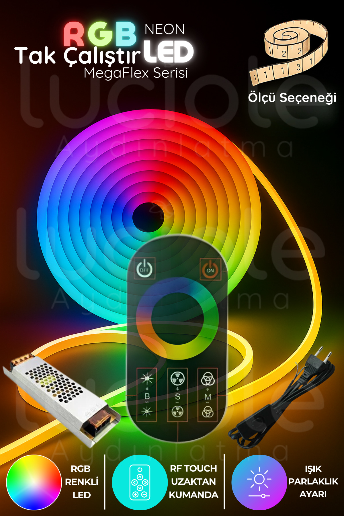 値*ー様 FaB Light&Shadow Convention Exclusi luciole 16 Metre RGB Neon LED Set – MegaFlex - Asma Tavan & Gizli