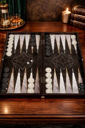 Star Oyun Aletleri STAR CAFE TAVLA SİYAH MERMER