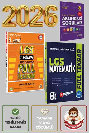 Partikül Matematik Tonguç 8. Sınıf Tüm Dersler LGS 1. Dönem 500 Soruda Full T...