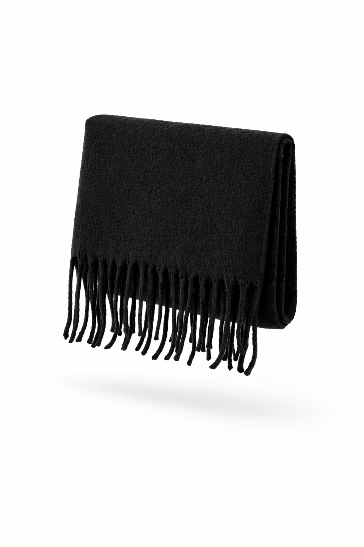 Wega Moda  İthal Puffy Cherry Atkı Şal Omuz Şalı - Büklümlü Atkı Şal - Puffy Cherry Yumuşak Omuz Şalı - Siyah - Görsel 3