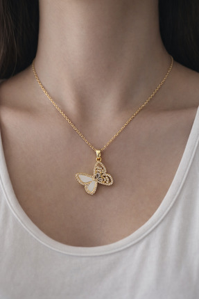 EG JEWELRY Kelebek Figürlü Çelik Kolye – Kadın Kolye