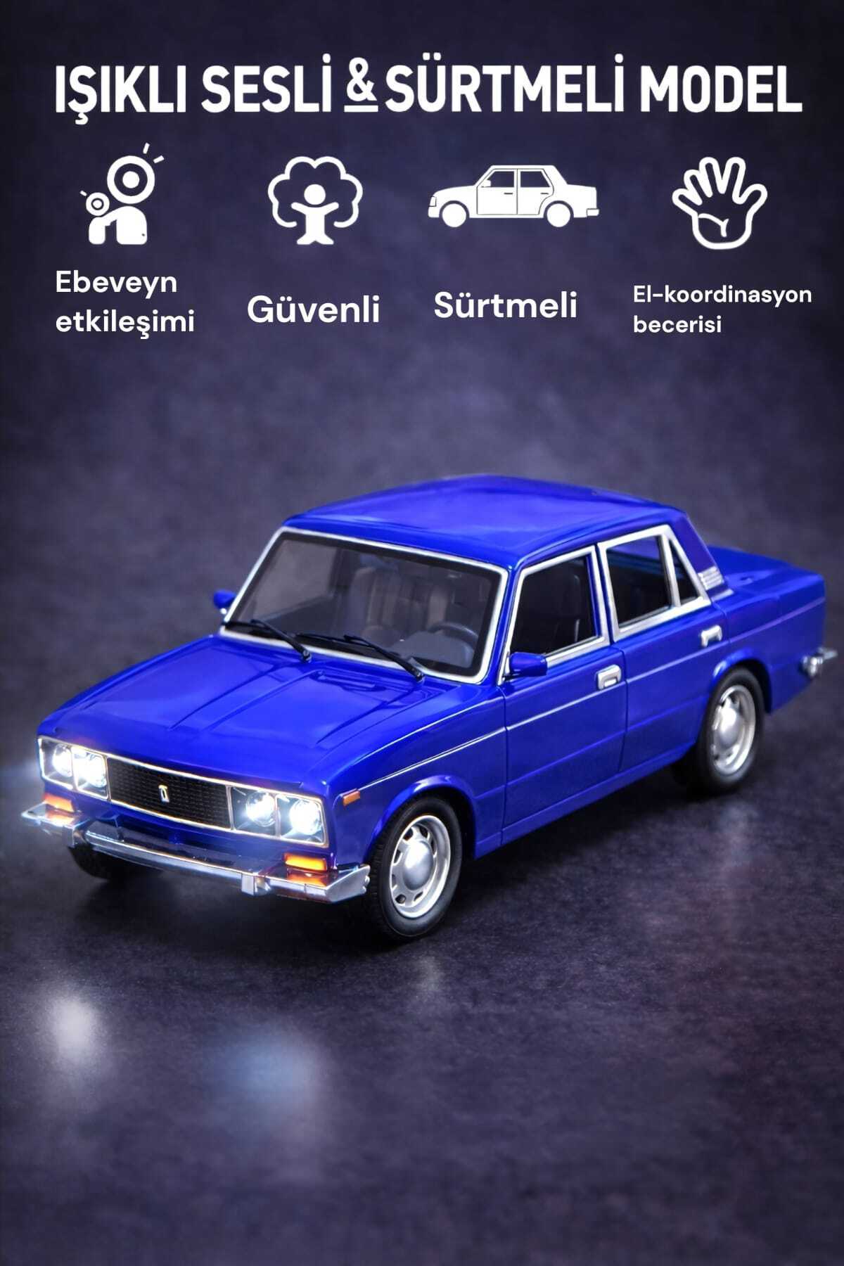 Fidan oyuncak Işıklı Sesli Sürtmeli Lada Model Oyuncak Araba